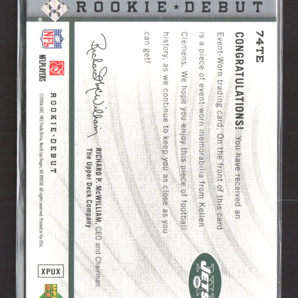 2006 Upper Deck Rookie Debut Kellen Clemens #74TE Jersey