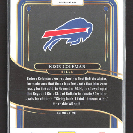 2025 Panini Select Prizm Keon Coleman #153 Premier Level RC