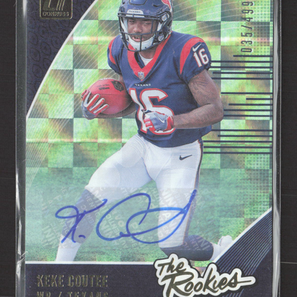 2018 Panini Donruss The Rookies Keke Coutee #R-26 Green Checker 035/499 Auto