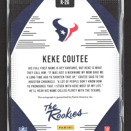 2018 Panini Donruss The Rookies Keke Coutee #R-26 Green Checker 035/499 Auto