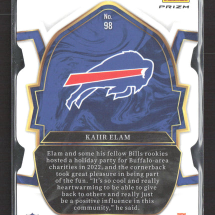 2023 Panini Select Football Concourse Kaiir Elam #98 RC