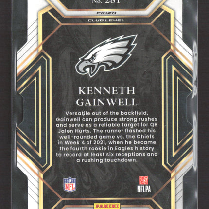 2022 Panini Select Club Level Kenneth Gainwell #281 Red White Blue RC