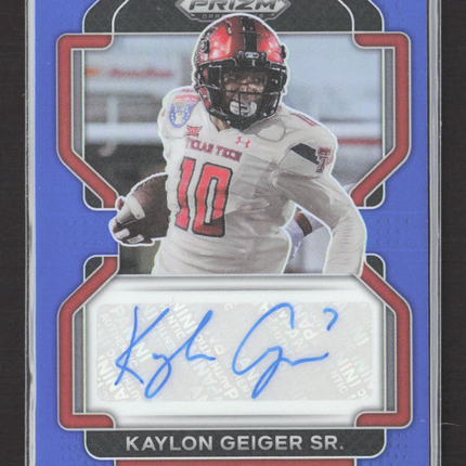 2022 Panini Prizm Draft Picks Kaylon Geiger Sr. #RA-KGE Blue 005/149 Auto