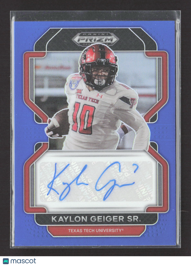 2022 Panini Prizm Draft Picks Kaylon Geiger Sr. #RA-KGE Blue 005/149 Auto
