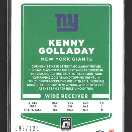 2021 Panini Donruss Optic Prizm Kenny Golladay #14 White Circles 099/125