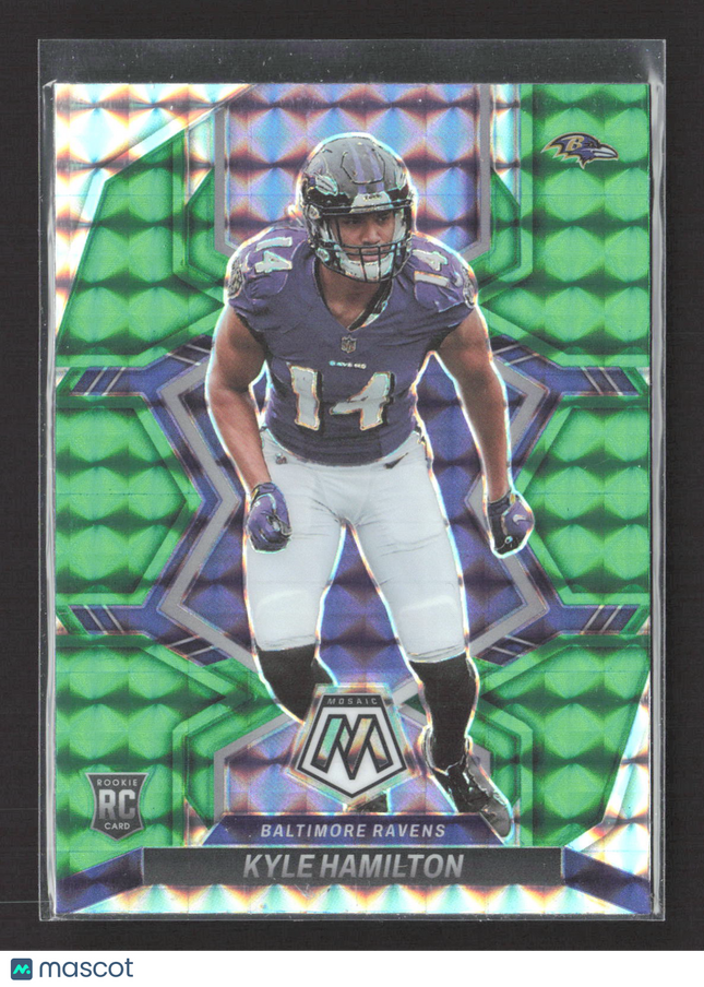 2022 Panini Prizm Mosaic Kyle Hamilton #332 Green RC