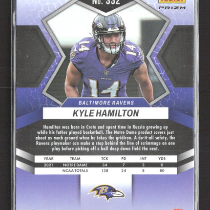 2022 Panini Prizm Mosaic Kyle Hamilton #332 Green RC