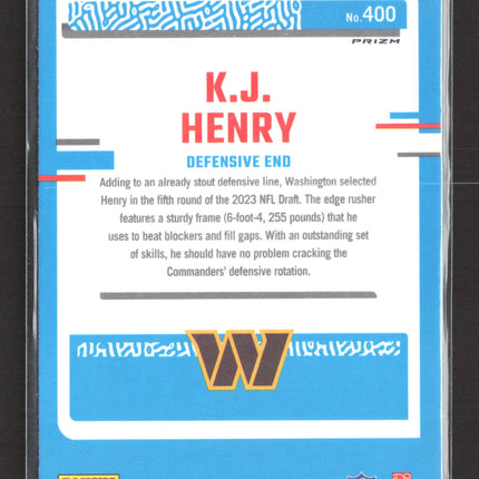 2023 Panini Donruss Optic K.J. Henry #400 Pink
