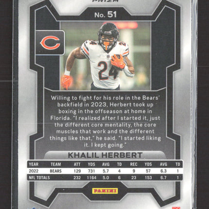2023 Panini Prizm Khalil Herbert #51 Checkerboard