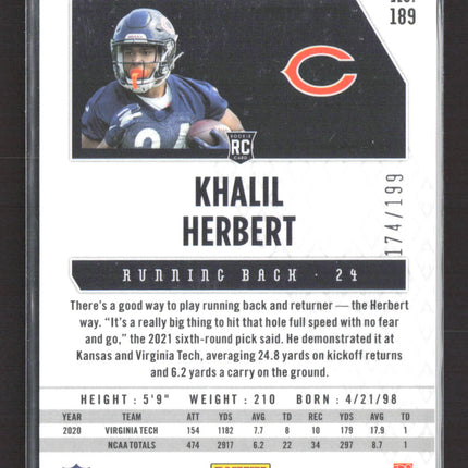 2021 Panini Phoenix Khalil Herbert #189 Pink RC 174/199