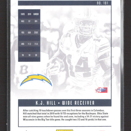 2020 Panini Luminance Football K.J. Hill #181 RC