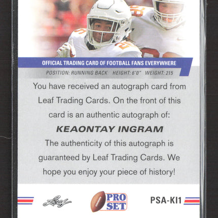2022 Leaf Pro Set Keaontay Ingram #PSA-KI1 RC Auto