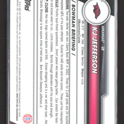 2023 Bowman Chrome University Mosaic KJ Jefferson #97 Sapphire