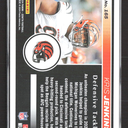2024 Panini Zenith Football Kris Jenkins #165 RC