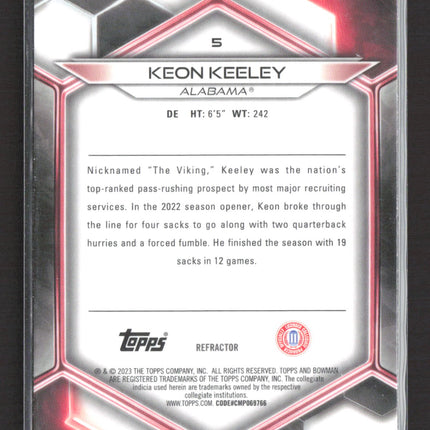 2023 Topps Bowman University Best Keon Keeley #5 Refractor