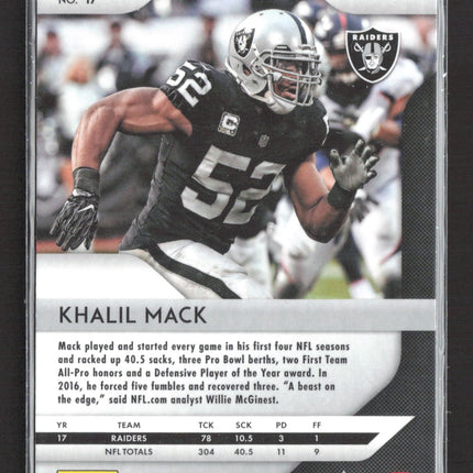 2018 Panini Prizm Khalil Mack #47 Green Pulsar