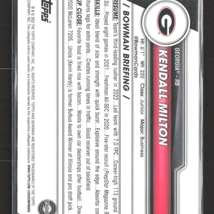 2023 Bowman Chrome University Kendall Milton #96 1st Bowman