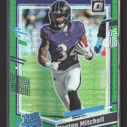 2023 Panini Donruss Optic Prizm Keaton Mitchell #207 Green Hyper