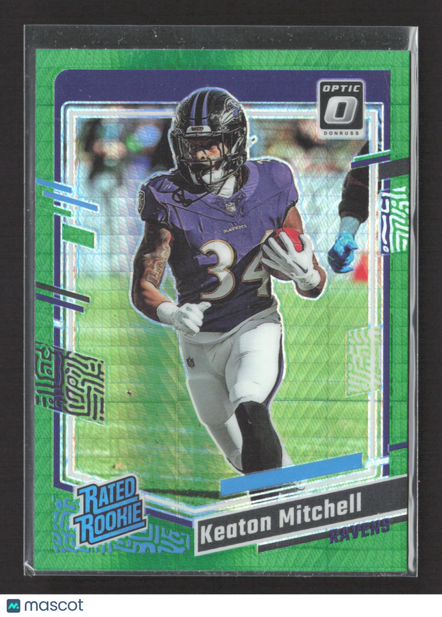 2023 Panini Donruss Optic Prizm Keaton Mitchell #207 Green Hyper