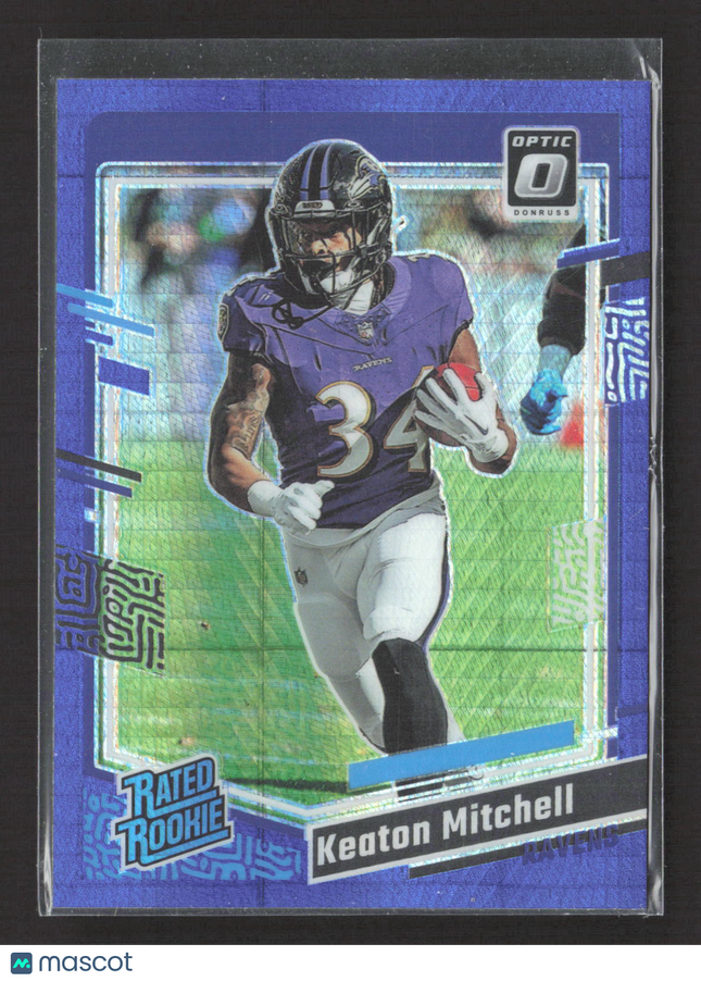 2023 Panini Donruss Optic Rated Rookie Keaton Mitchell #207 Blue Hyper