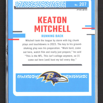 2023 Panini Donruss Optic Rated Rookie Keaton Mitchell #207 Blue Hyper