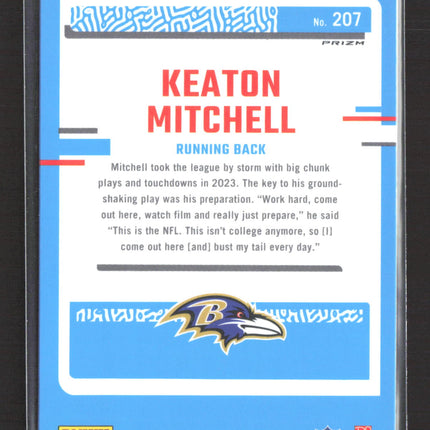 2023 Panini Donruss Optic Keaton Mitchell #207 Blue Hyper