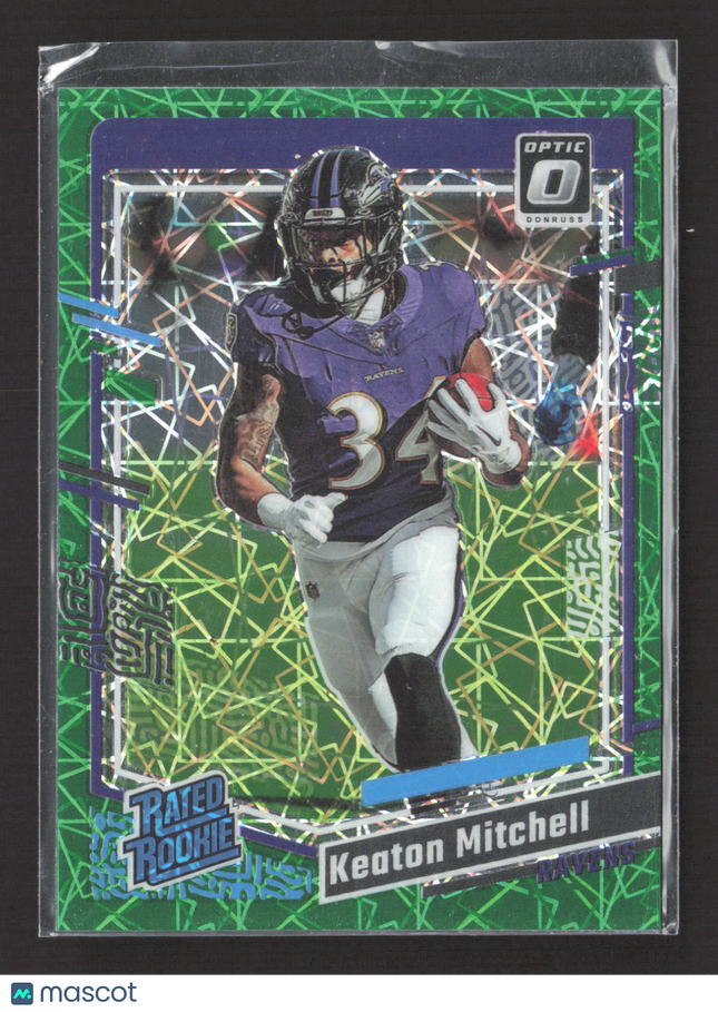 2023 Panini Donruss Optic Prizm Keaton Mitchell #207 Green Velocity