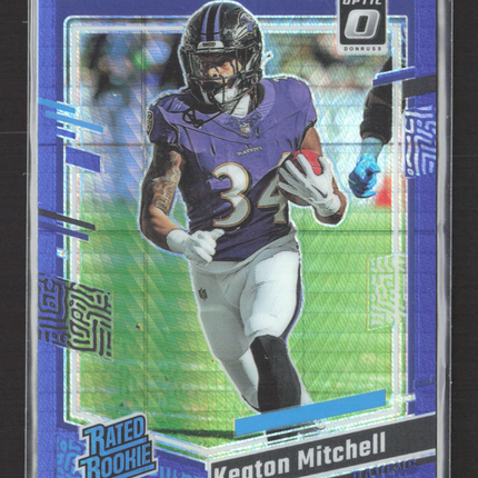2023 Panini Donruss Optic Mosaic Keaton Mitchell #207 Blue Hyper