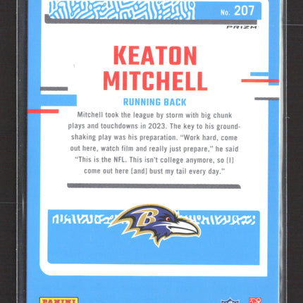 2023 Panini Donruss Optic Mosaic Keaton Mitchell #207 Blue Hyper