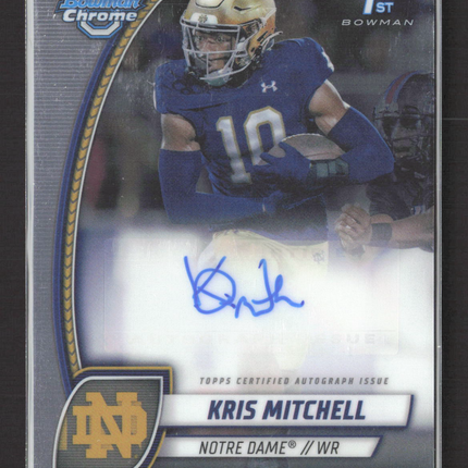 2024 Bowman University Chrome Football Kris Mitchell #PA-KMI 1st Bowman Auto