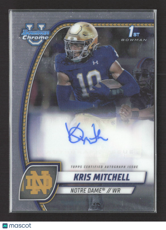 2024 Bowman University Chrome Football Kris Mitchell #PA-KMI 1st Bowman Auto