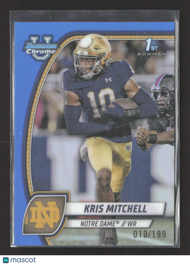 2024 Bowman Chrome University Kris Mitchell #117 Blue Refractor /199