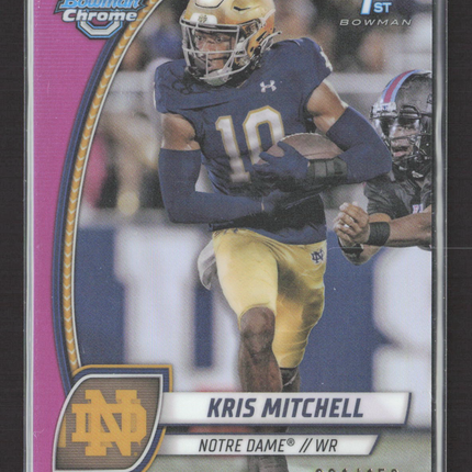 2024 Topps Bowman Chrome University Kris Mitchell #117 Pink /150