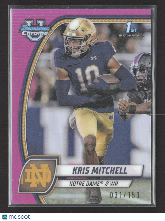 2024 Topps Bowman Chrome University Kris Mitchell #117 Pink /150