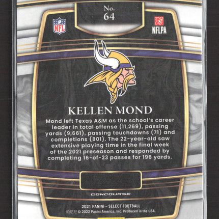 2022 Panini Select Football Concourse Kellen Mond #64 RC