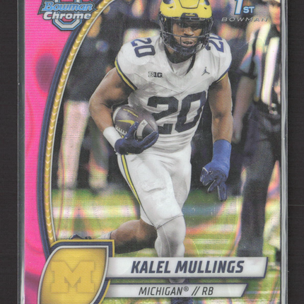 2024 Bowman Chrome University Kalel Mullings #106 Pink 1st Bowman