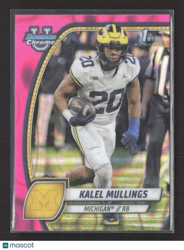 2024 Bowman Chrome University Kalel Mullings #106 Pink 1st Bowman