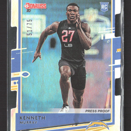 2020 Panini Donruss Football Kenneth Murray #266 Press Proof Blue 51/75