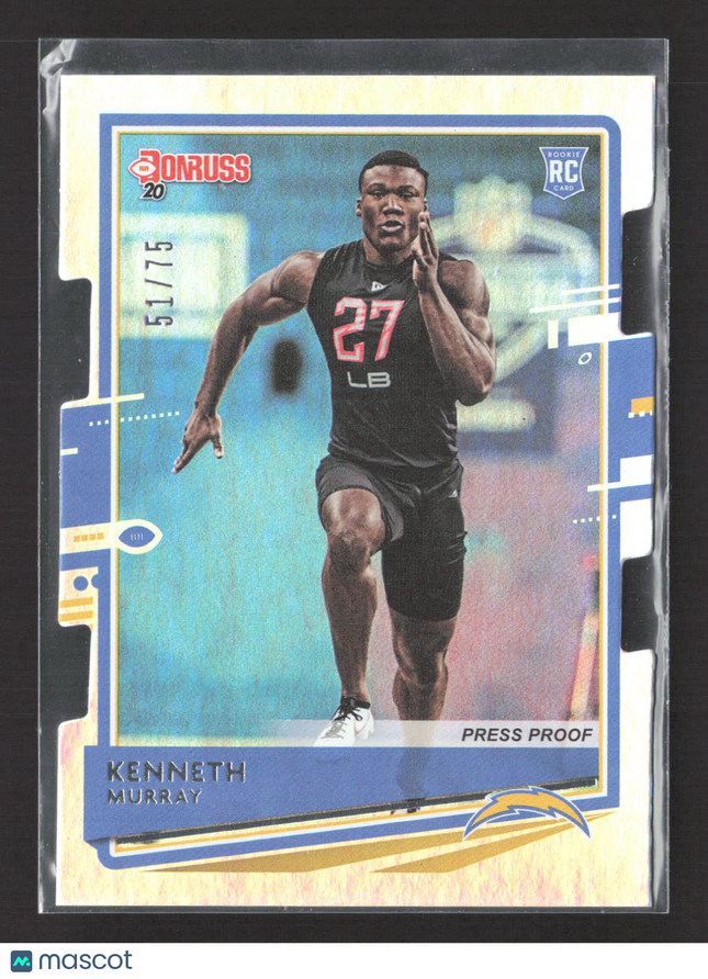 2020 Panini Donruss Football Kenneth Murray #266 Press Proof Blue 51/75
