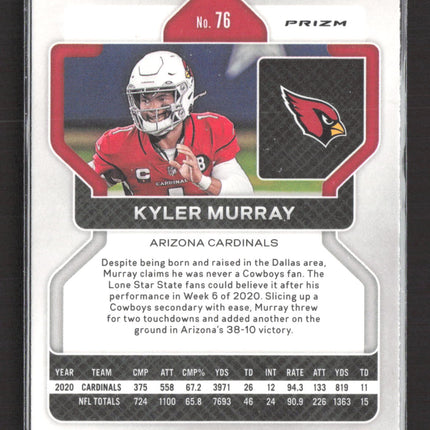 2021 Panini Prizm Silver Kyler Murray #76