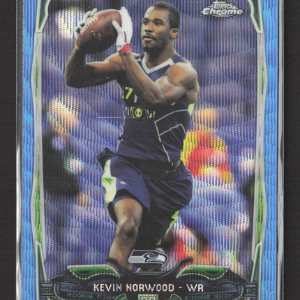 2014 Topps Chrome Kevin Norwood #142 Blue Wave Refractor RC