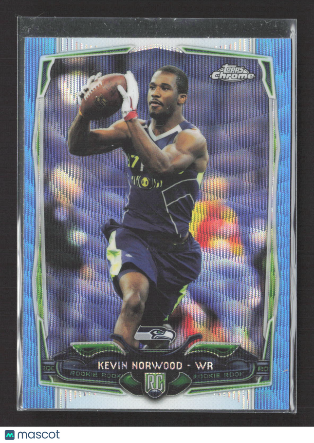 2014 Topps Chrome Kevin Norwood #142 Blue Wave Refractor RC