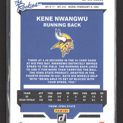 2021 Panini Donruss The Rookies Kene Nwangwu #TR-KNW