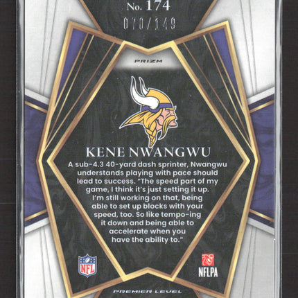 2022 Panini Select Football Kene Nwangwu #174 Blue Checkerboard Prizm RC 070/149