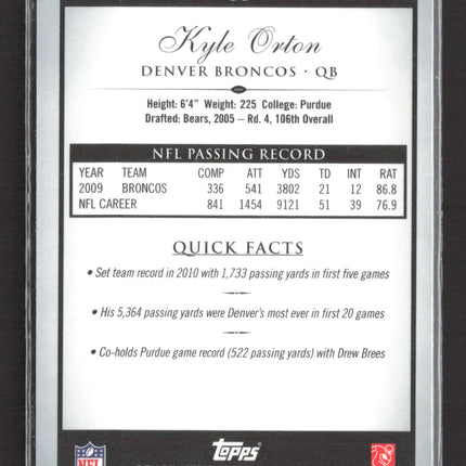 2010 Topps Tribute Kyle Orton #66 Blue 85/89