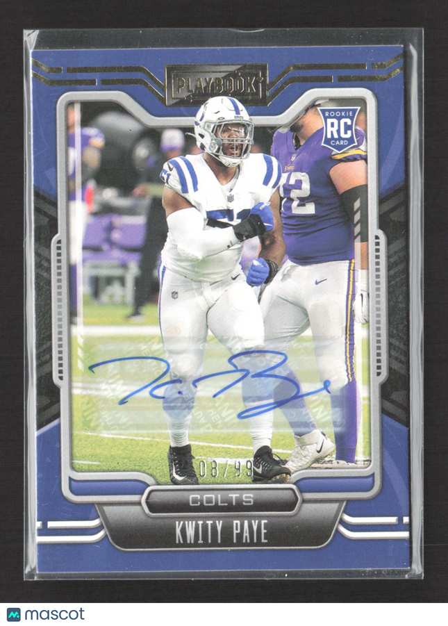 2021 Panini Playbook Football Kwity Paye #148 08/99 RC Auto