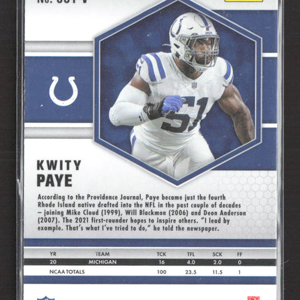 2021 Panini Mosaic Prizm Kwity Paye #351-V RC