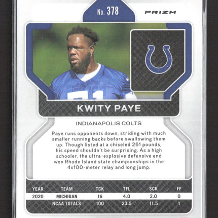 2021 Panini Prizm Kwity Paye #378 RC