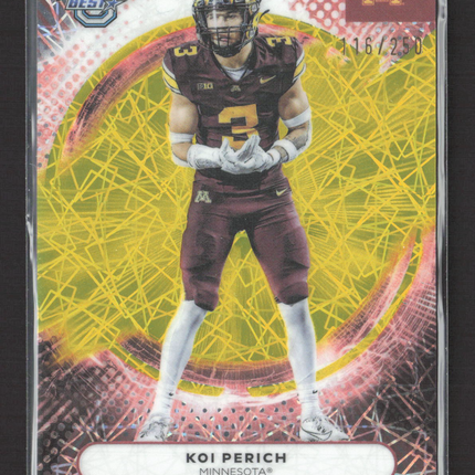 2025 Topps Bowman University Best Koi Perich #84 Yellow Refractor 116/250