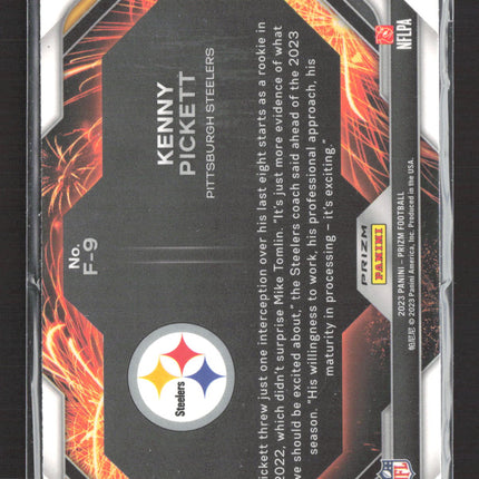 2023 Panini Prizm Fireworks Kenny Pickett #F-9 Green